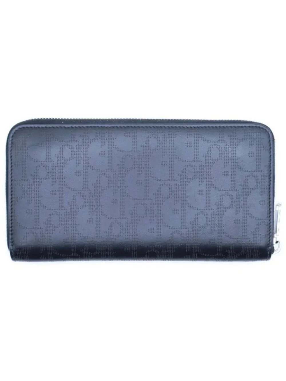 Dior Oblique Galaxy Round Zip Wallet Black